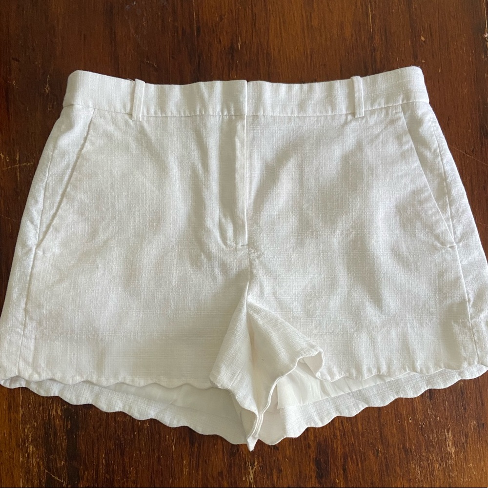J.Crew White Scallop Shorts